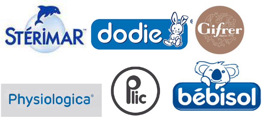  marques partenaires d'EMPS Pharma Stérimar Dodie Gifrer Physiologica Plic Bébisol   